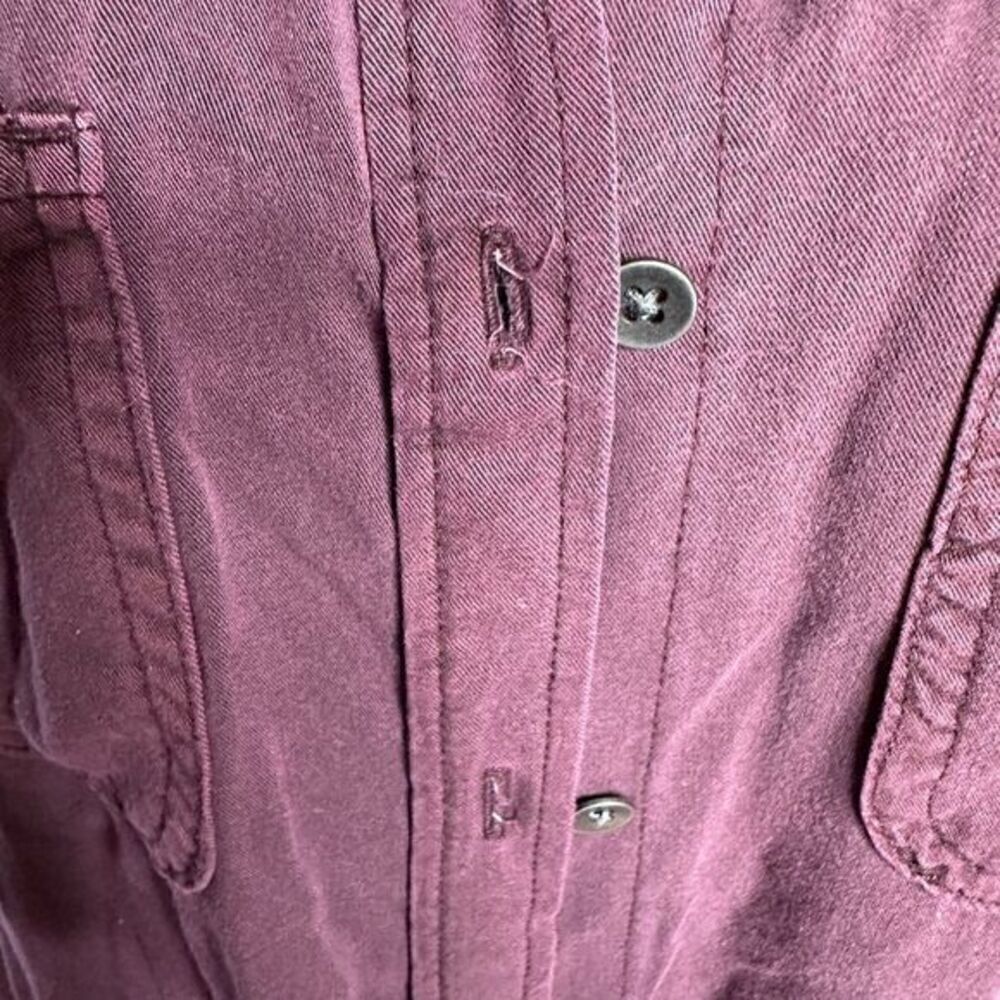 Rock & Republic silky button down distressed soft fabric long sleeves size Med - Picture 7 of 11
